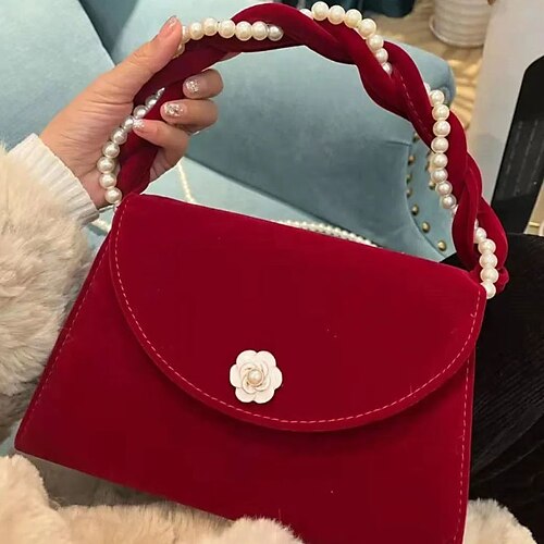 

Per donna Borsetta Borsa a tracolla Borsa a busta Velluto Giornaliero Spiaggia Bottoni Duraturo Rosso