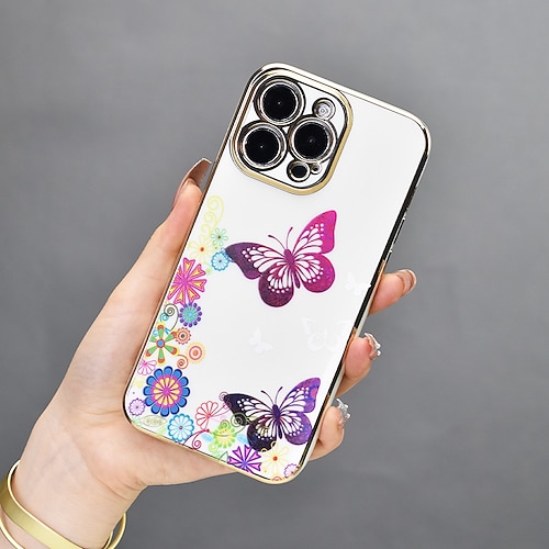 

teléfono Funda Para Apple Estuche de silicona Estuche ultrafino iPhone 14 Pro Max Plus 13 12 11 Mini X XR XS 8 7 Cromado Ultrafina Diseños Cráneos Mariposa Flor TPU Silicona