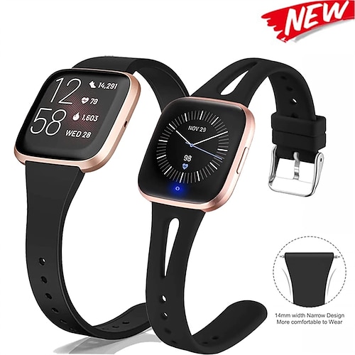 

Smartwatch-Band Kompatibel mit Fitbit Versa 2 / Versa Lite / Versa SE / Versa Weiches Silikon Smartwatch Gurt Wasserdicht Verstellbar Frauen Männer Sportarmband Ersatz Armband