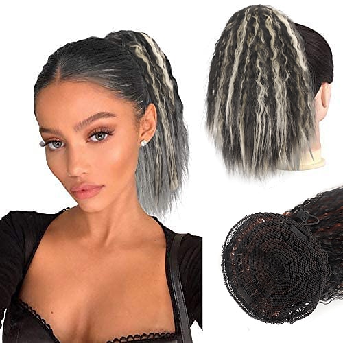 

Short Corn Wave Ponytail Drawstring Ponytail Extension for Black Women Clip in Ponytail Hairpieces