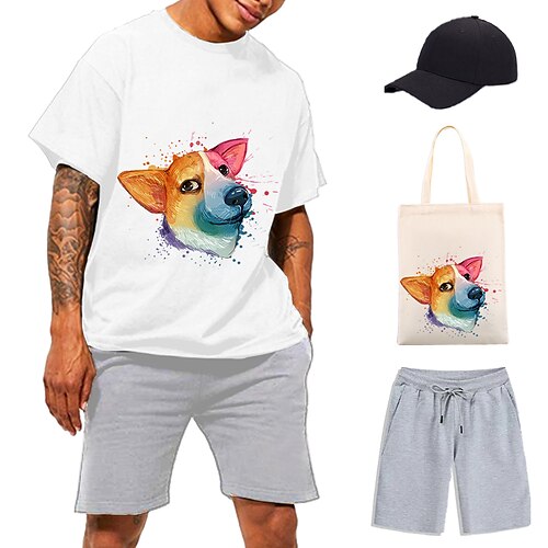 

Dyr Hund T-shirt Shorts Baseball kasket Trykt mønster Grafisk Taske Shorts T恤衫 Til Herre Dame Unisex Voksne Varmstempling 100% Polyester Afslappet / Hverdag