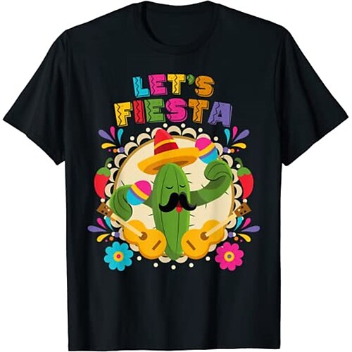 

mexicansk t-shirt cinco de mayo fiesta t-shirt print street style t-shirt til mænds kvinders unisex voksne hot stempling 100 % bomuld afslappet dagligt