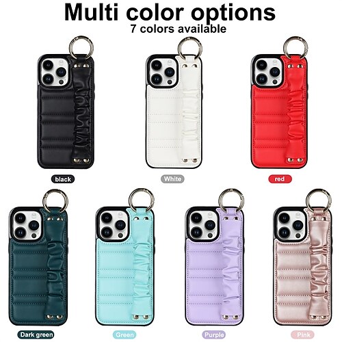 

téléphone Coque Pour Apple Coque Arriere iPhone 14 Pro Max Plus 13 12 11 Mini X XR XS 8 7 Portable Protection complète du corps avec dragonne Couleur Pleine TPU faux cuir