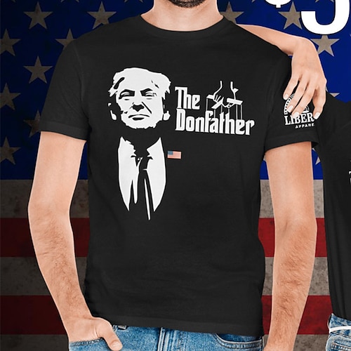 

Herre T-shirt Grafiske T-shirts Grafiske tryk Sjov Human Rund hals Tøj Varm Stempling udendørs Gade Kortærmet Trykt mønster Designer Trump T-shirt