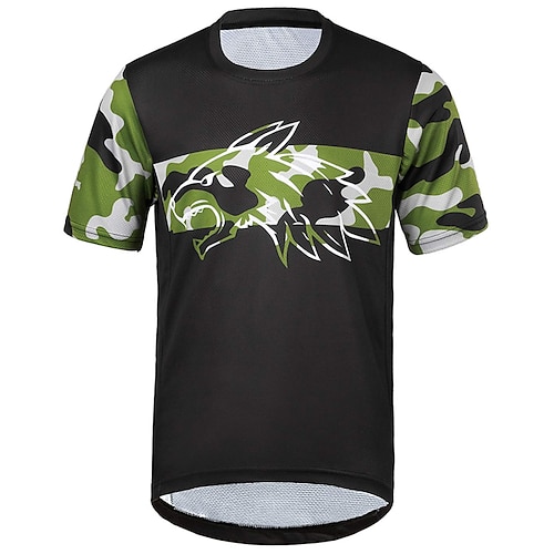 

Herre Alpin Jersey Kortærmet Sort Grafisk camouflage Cykel Åndbart Hurtigtørrende Polyester Sport Grafisk camouflage Tøj