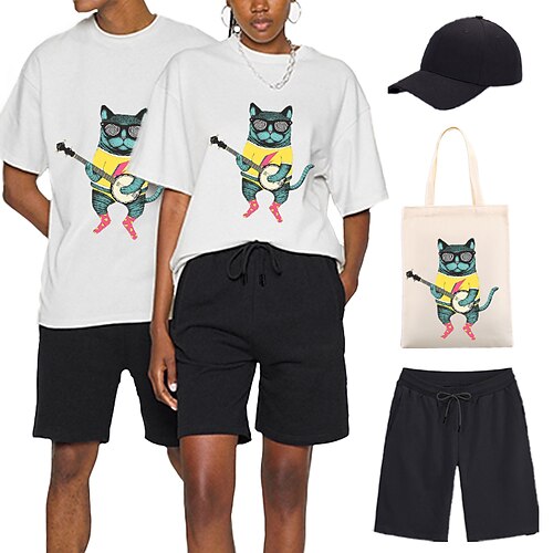 

Animal Gato T-Shirt Bermudas Gorra de Béisbol Estampado Gráfico Maleta Pantalones cortos Camiseta Para Hombre Mujer Unisexo Adulto Estampado en caliente 100% Poliéster Casual Diario