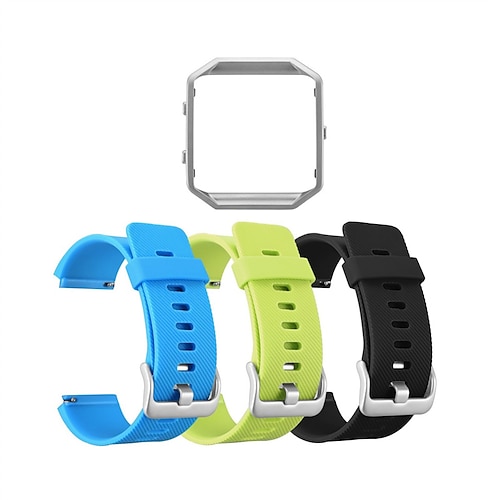 

3 Pack Smartwatch-Band Kompatibel mit Fitbit Blaze Silikon Smartwatch Gurt mit Fall Wasserdicht Verstellbar Sportarmband Ersatz Armband