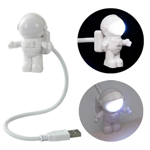 

led astronaute nuit lumière usb lampe de bureau flexible led veilleuse 5v table de lecture lumière espace homme décoration lampe pour ordinateur portable