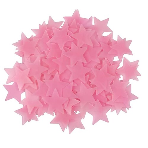 100Pcs 3D Stars Glow In The Dark Luminous Fluorescent Stickers Kid Room  Decor