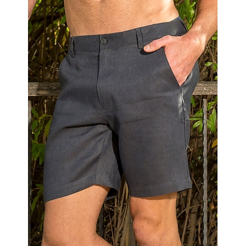 

Herren Shorts Kurze Hosen Leinenshorts Kurze Hosen Sommer-Shorts Tasche Glatt Komfort Atmungsaktiv Outdoor Täglich Ausgehen Leinen / Baumwoll Mischung Modisch Brautkleider schlicht Weiß Dunkelblau