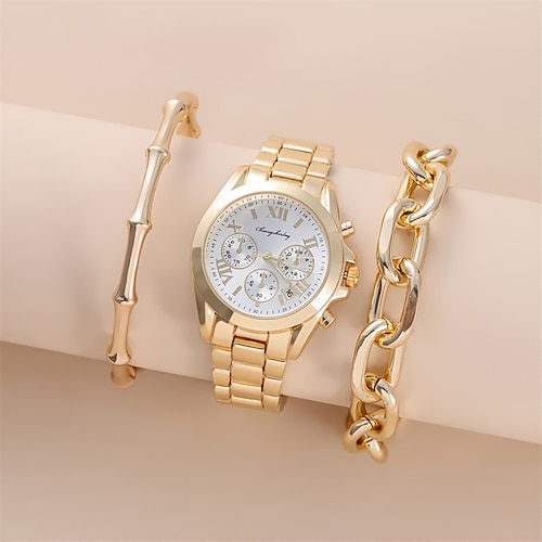 

3 unids/set pulsera de reloj de cuarzo para mujer 2 unids/set relojes de lujo para mujer joyería sofisticada y elegante reloj de mujer relojes únicos para mujer