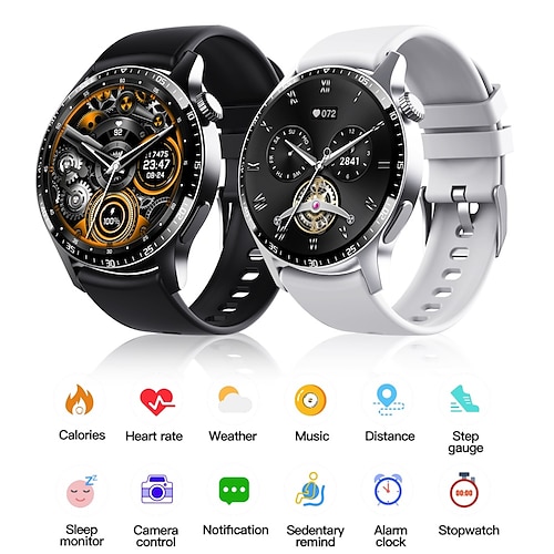 

696 F207 Reloj inteligente 1.35 pulgada Smartwatch Reloj elegante Bluetooth Monitoreo de temperatura Podómetro Recordatorio de Llamadas Compatible con Android iOS Mujer Hombre Llamadas con Manos