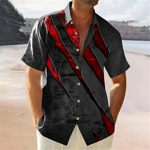 

Homme Chemise Chemise hawaïenne Imprimés Photos Patte Col rabattu Gris Extérieur Plein Air Manches courtes Imprimer Vêtement Tenue Mode Vêtement de rue Design Flexible