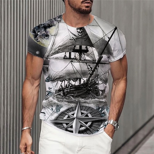 

Per uomo maglietta Pop art Nave Girocollo Abbigliamento Stampa 3D Esterno Giornaliero Manica corta Stampa Di tendenza Originale Vintage