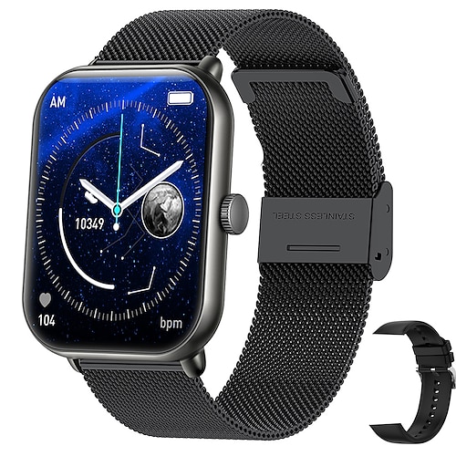 

imosi bluetooth call smart watch 1,96 tommers smartwatch fitness løpeklokke skritteller samtalepåminnelse søvn tracker kompatibel med android ios kvinner menn lang standby ip 67 vanntett mediekontroll