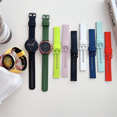 

Correa de Smartwatch para Samsung Galaxy Watch 5 Pro 45mm 4 Classic 42mm 46mm 3 41mm Active 2 40mm 44mm Gear Sport S3 Frontier S2 2 Neo Live Silicona Reloj inteligente Correa Dos tonos Ajustable
