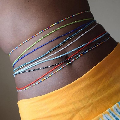 

chaîne de perles de taille africaine couches ventre chaîne de corps bijoux de taille de plage accessoires de corps pour les femmes chaîne de corps chaîne de taille bijoux de mode