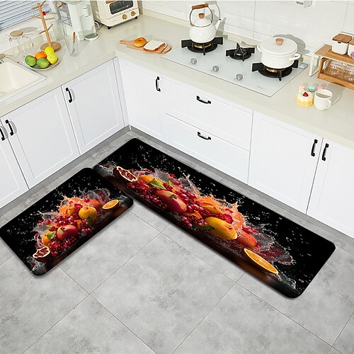 

Fruit Kitchen Floor Mat Diatomaceous Earth Rug Super Absorbent Kitchen Door Quick-Drying Foot Mat Entry Door Mat Non-Slip Carpet