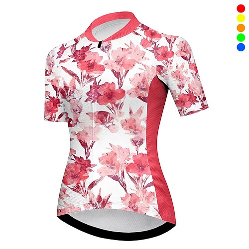 

21Grams Mulheres Camisa para Ciclismo Manga Curta Moto Blusas com 3 bolsos traseiros Ciclismo de Montanha Ciclismo de Estrada Respirável Pavio Humido Secagem Rápida Tiras Refletoras Violeta Vermelho