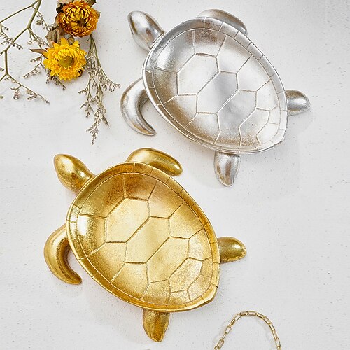 

Plateau en forme de tortue plateau de rangement de bijoux décoration de la maison ornements de tortue accessoires de photographie résine artisanat cadeaux 1 pc