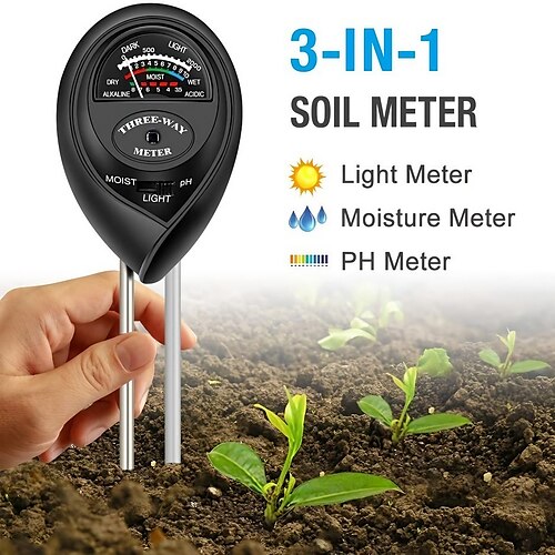 

plantas medidoras de umidade, kit de teste de solo 1pc, kits de ferramentas de jardinagem testador de luz de umidade do solo 3 em 1 para casa, jardim, fazenda, interior amplificador; uso ao ar livre