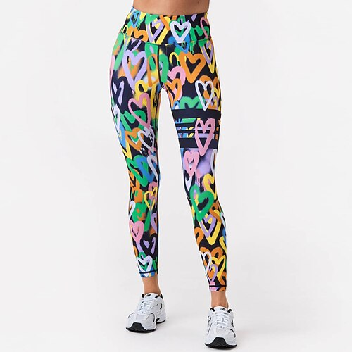 

Dame Yoga Leggings Scrunch Butt Rysjet bak løftende Midjekontroll Rumpeløft Høy Midje Yoga & Danse Sko Trening Treningsøkt Bunner Blomster Gul Rosa Grønn Spandex sport Sportsklær Høy Elastisitet Mager