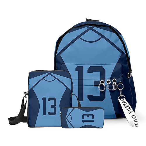 

3 uds mochila escolar con cierre azul mochila lápiz bolsa isagi yoichi anime cosplay accesorios regalos bolsa de recuerdo hombres mujeres adolescentes estudiante regreso a la escuela