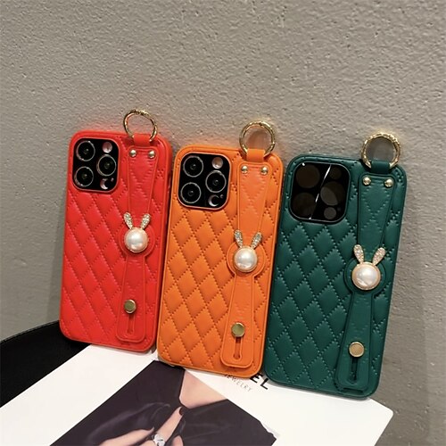 

telefone Capinha Para Apple Capa traseira iPhone 14 Pro Max Plus 13 12 11 Mini X XR XS 8 7 com pulseira Cor Sólida TPU Couro PU