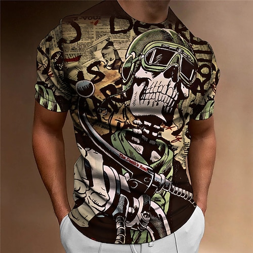 

Per uomo maglietta Pop art Teschi Girocollo Abbigliamento Stampa 3D Esterno Giornaliero Manica corta Stampa Di tendenza Originale Vintage