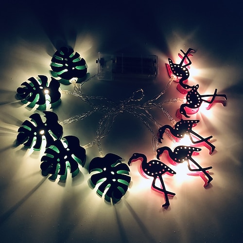 

turtle leaf flamingo string light jungle party decoration leaf led lights home decor batterier powered