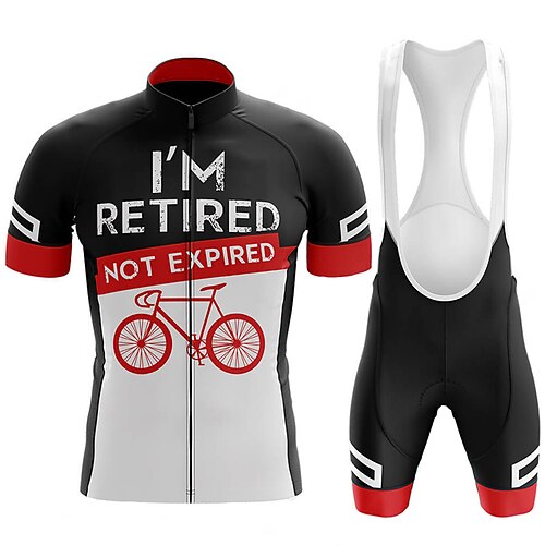 

21Grams Herre Cykeltrøje og shorts med seler Kortærmet Bjerg Cykling Vej Cykling Sort Cykel Svedtransporende Hurtigtørrende Spandex Sport Bogstav & Nummer Tøj
