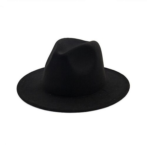 

Per uomo Cappello Fedora Cappello a tesa Nero Verde militare Poliestere Tinta unita Semplice Da giorno Colore puro Caldo