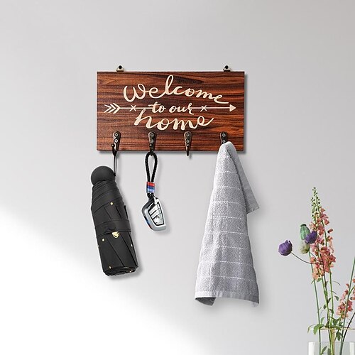 

Schlüsselaufhänger für die Wand Holzwandkunst Willkommensschlüssel für Wohnzimmer Wanddekoration Geschenk für neues Zuhause Herr Frau Hochzeitsgeschenk für Paare