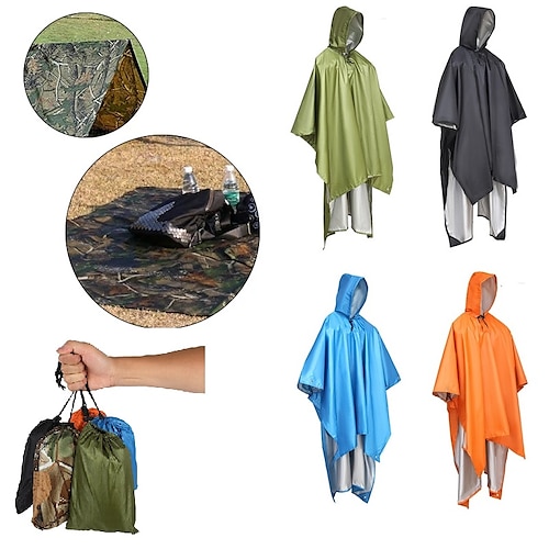 

Chubasquero 3 en 1, mochila, impermeable, impermeable, para acampar al aire libre, alfombrilla para tienda de campaña