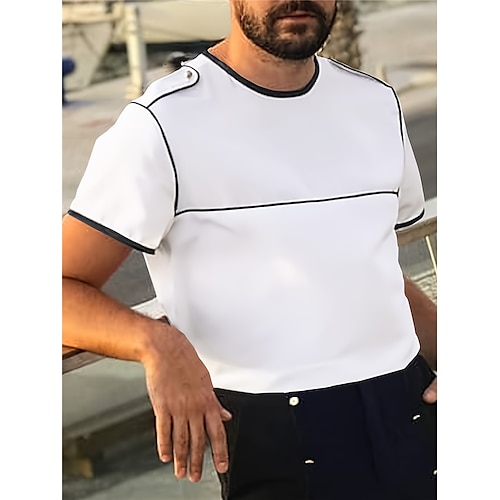 

Herre T-shirt Tee Top Vanlig Rund hals Gade Ferierejse Kort Ærme Tøj Mode Designer Basale