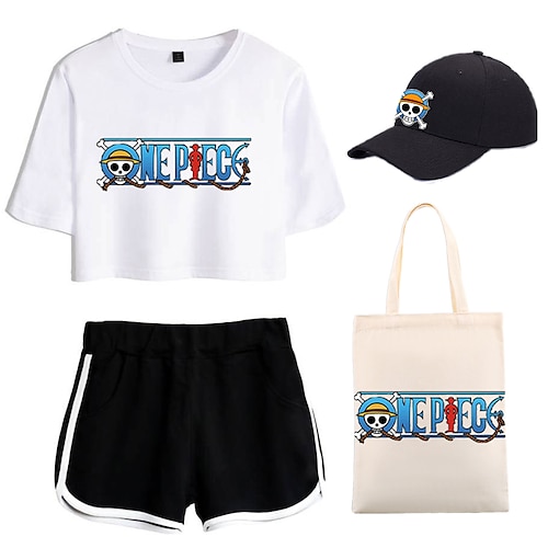 

One Piece Monkey D Luffy T-Shirt Bermudas Gorra de Béisbol Estampado Gráfico Maleta Pantalones cortos Sombrero Para Mujer Adulto Estampado en caliente 100% Poliéster Casual Diario