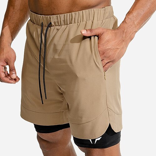 

Homens calções atléticos Calção Shorts de Corrida Shorts casuais Com forro de compressão Tecido Conforto Respirável Ao ar livre Diário Para Noite Moda Roupa de rua Preto Vermelho