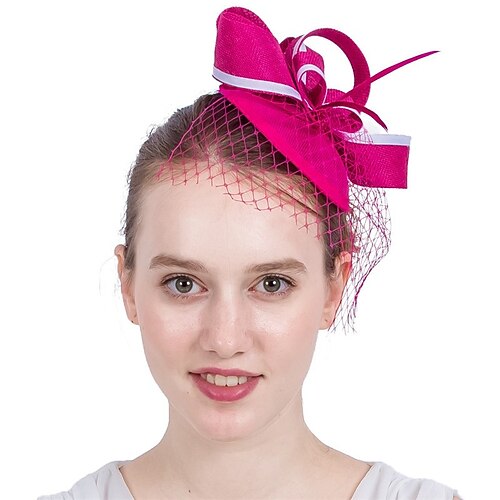 

fascinators Tessuto Kentucky Derby Corsa di cavalli Retrò Elegante Con Piume Fiocco Copricapo Copricapo