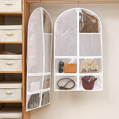 

Transparent Clothing Dust Cover Dress Clothes Garment Dust Covers Hanging Organizer Waterproof Jacket Coat Dustproof Protector