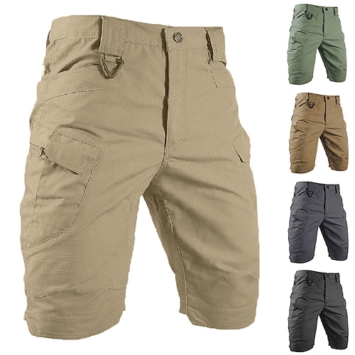 

Men's Cargo Shorts Hiking Shorts Tactical Shorts Military Summer Outdoor Ripstop Breathable Quick Dry Lightweight Shorts Bottoms Knee Length Green Black Camping / Hiking / Caving S M L XL 2XL