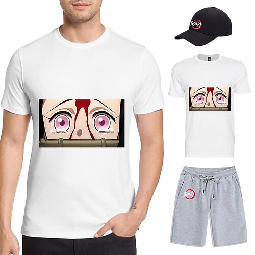 

Dämonentöter: Kimetsu no Yaiba Kamado Nezuko T-Shirt-Ärmel Kurze Hosen Baseballmütze Bedruckt Grafik Unterhose T-shirt Hut Für Herren Erwachsene Heißprägen 100% Polyester Casual