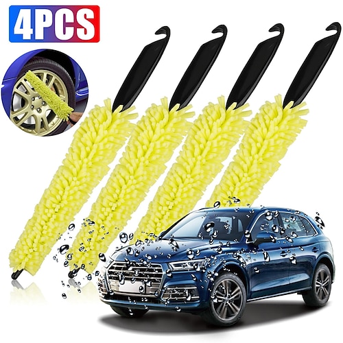 

4 pièces/ensemble voiture nettoyage détaillant brosse pneu jante outils de lavage gommage roue nettoyant