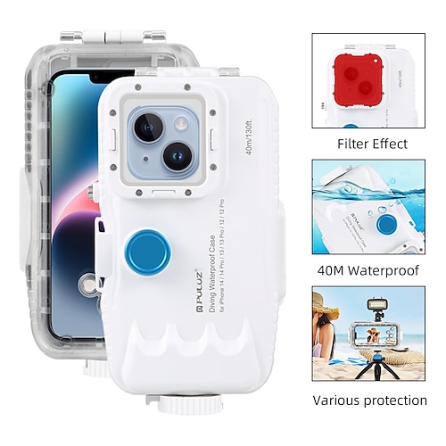 

teléfono Funda Para Apple Funda de Cuerpo Entero Funda impermeable iPhone 14 13 12 11 Plus Pro Max Desmontable Resistente al Agua con Ventana Armadura ABS PC