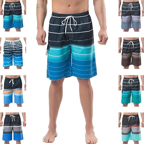 

Per uomo Boxer da mare Pantaloncini da mare Protezione solare UV Leggero Asciugatura rapida Costumi da bagno Pantaloni Nuoto Immersioni Surf Spiaggia Strisce Estate