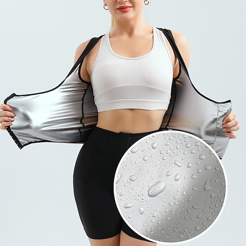 

Svettevest Midje Trener Vest Hot Sweat Workout Tank Top Slankingsvest sport polyester Elastan Yoga & Danse Sko Treningsøkt Trening og trening Stretch Justerbar Holdbar Midjekontroll Svettegenser Til