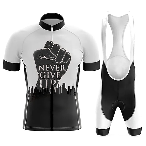 

21Grams Per uomo Maglia con salopette corta da ciclismo Manica corta Ciclismo da montagna Cicismo su strada Bianco Pop art Bicicletta Traspirazione umidità Asciugatura rapida Elastene Gli sport Pop
