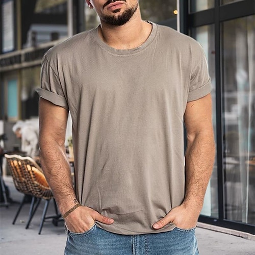 

Per uomo maglietta T-shirt Liscio Girocollo Strada Da mare Maniche corte Abbigliamento Di tendenza Originale Essenziale