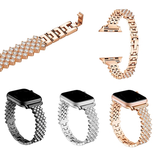 

Schmuck Armband Kompatibel mit Apple Watch Armband 38mm 40mm 41mm 42mm 44mm 45mm 49mm Bling-Diamant Edelstahl Strass Ersatzarmband für iwatch Series Ultra 8 7 6 5 4 3 2 1 SE