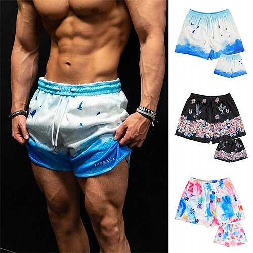 

Herre Løbeshorts Træningsshorts Snørelukning Shorts Atletisk atletiktøj Åndbart Blød Hurtigtørrende Fitness Gym Træning Løb Sportstøj Sportstøj Sort Lyserød Rød