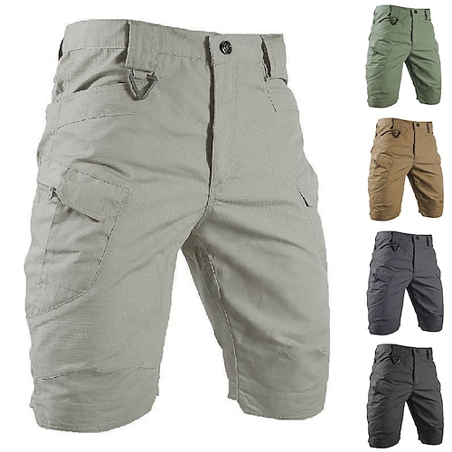 

Men's Cargo Shorts Hiking Shorts Tactical Shorts Military Summer Outdoor Ripstop Breathable Quick Dry Lightweight Shorts Bottoms Knee Length Green Black Camping / Hiking / Caving S M L XL 2XL